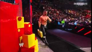 Dean Ambrose Came Out From The Gift Box And Attack Seth Rollins Raw,2014 Full