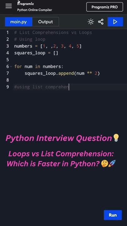 Loops vs List Comprehension: Which is Faster in Python? 🤔🚀 #interview # ...
