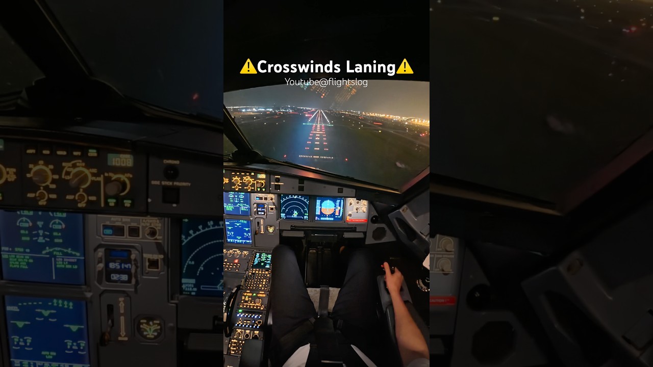 Crosswinds landing at night 