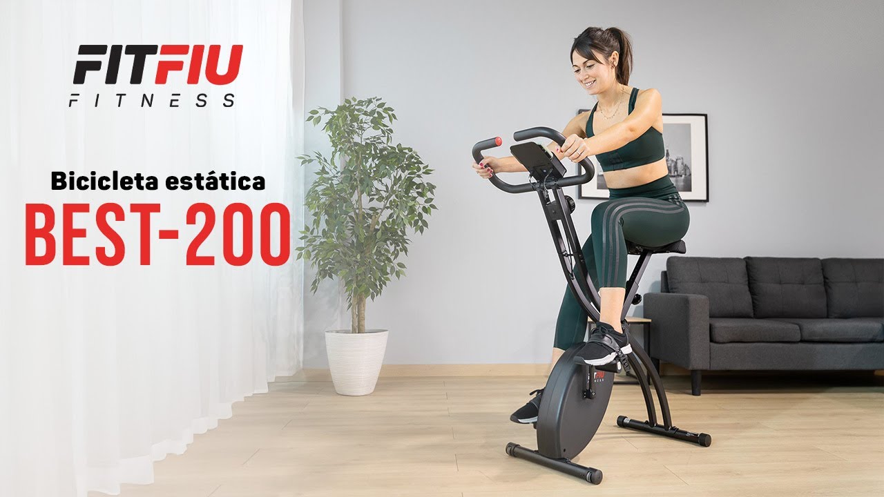 🚲Bicicleta estática BEST-200 de FITFIU Fitness Plegable, con disco de  inercia de 8kg y pulsómetro🔝