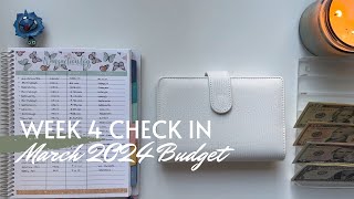 Week 4 Check In | March 2024 Budget | Inconsistent Income | College Student | 24 Year Old