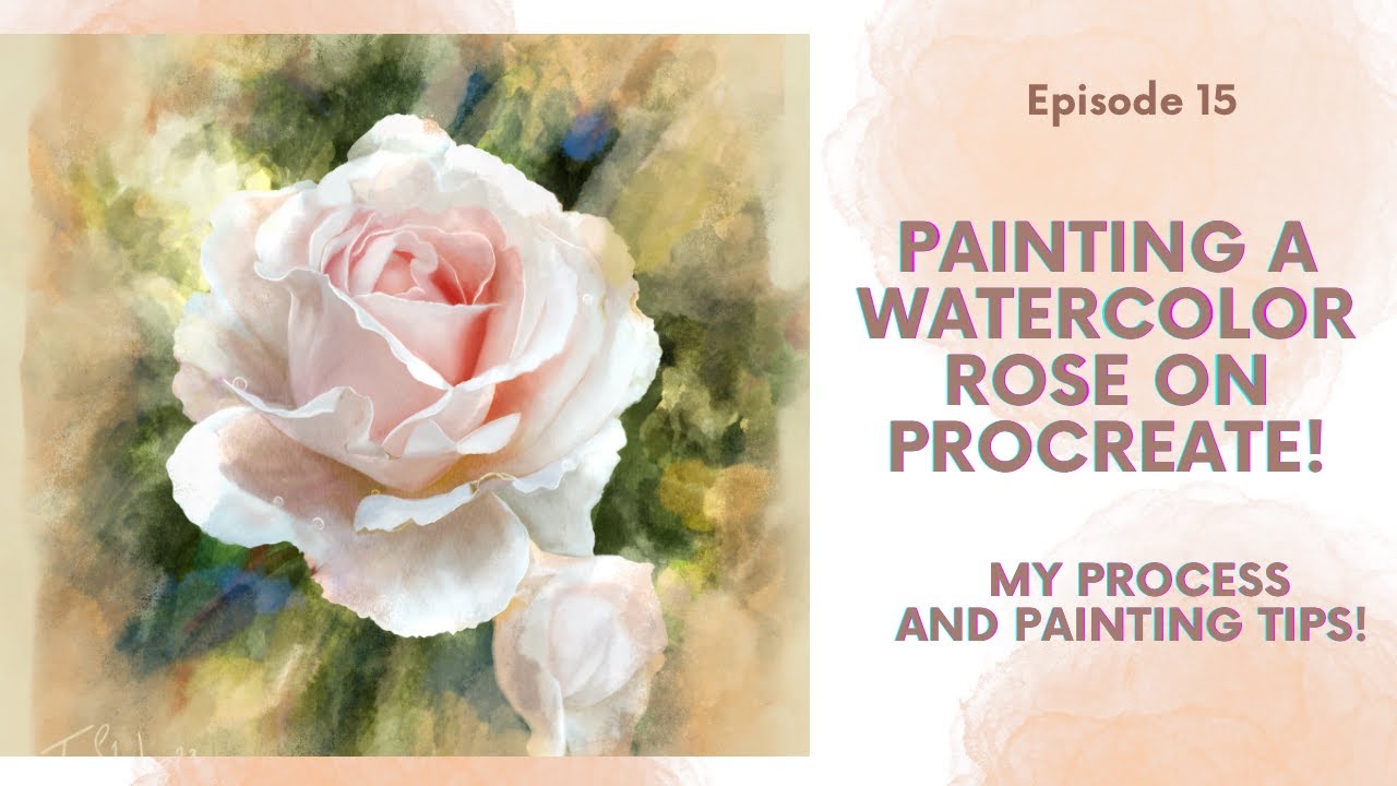 Painting a watercolor rose on procreate! My process and painting tips!