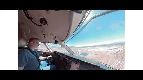 UltraWide cockpit view of final approach and landing into Tucson, Arizona