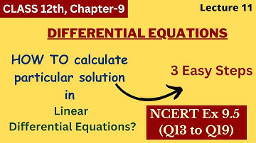 NCERT Ex 9.5 (Q13 to Q19) || Class 12 Ch 9 Lec 11 || Differential Equations|| Step by Step Solutions