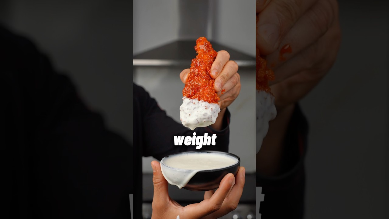 The CRISPIEST Hot Honey Chicken Tenders! 🍗 🔥🍯195 calories, 23g Protein per Tender!