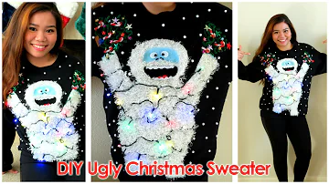 DIY ugly Christmas sweater (abominable snowmonster) 🎄