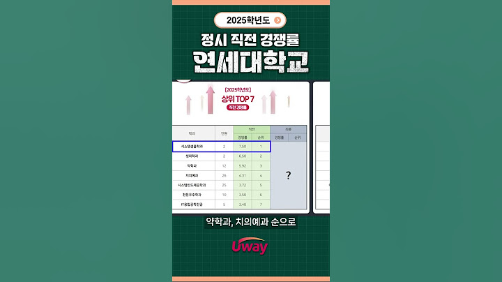 예비 25학번 주목! 연세대학교 2025학년도 정시 직전 경쟁률