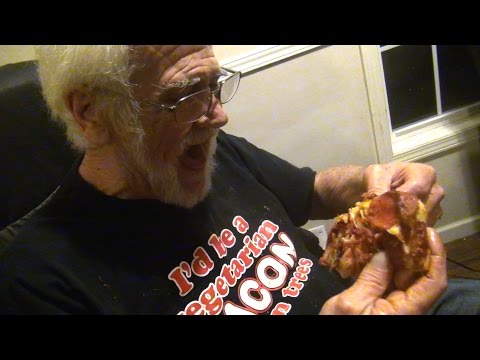 Angry Grandpa - The Little Caesars Bacon Wrapped Pizza!