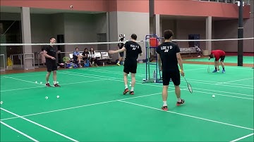 Lee Yong Dae and Yoo Yeon Seong Badminton Practice with Tony Gunawan