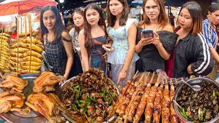 Cambodian Street Food @ Countryside  Delicious Grilled Chicken, Frog, Fish, Crab, Snail & More
