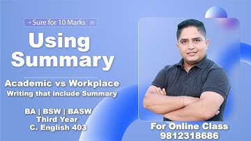 Using Summary | BA | BSW Third Year C. English | English Guru Nepal | Madan Sharma | 10 Marks Fixed
