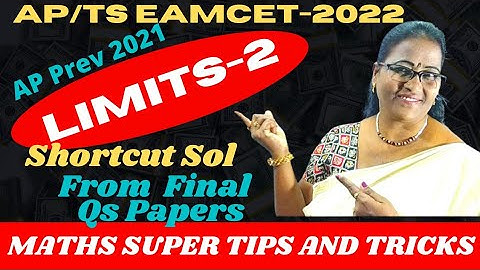 AP Prev EAMCET-2021  Limits/Continuity2 Shortcut Sol Frm final question Papers MATHS TIPS AND TRICKS