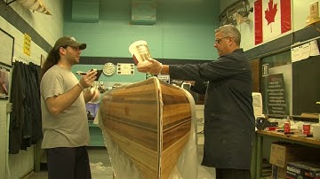 Secrets of Fiberglassing  a wooden  Canoe using  Epoxy