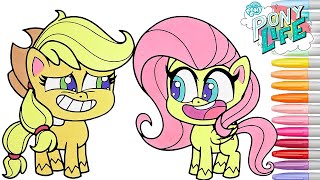 My Little Pony: Pony Life Coloring Book Pages Fluttershy Applejack