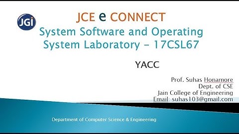 JCE CSE 17CSL67 SSOS Lab - E-1b - YACC program