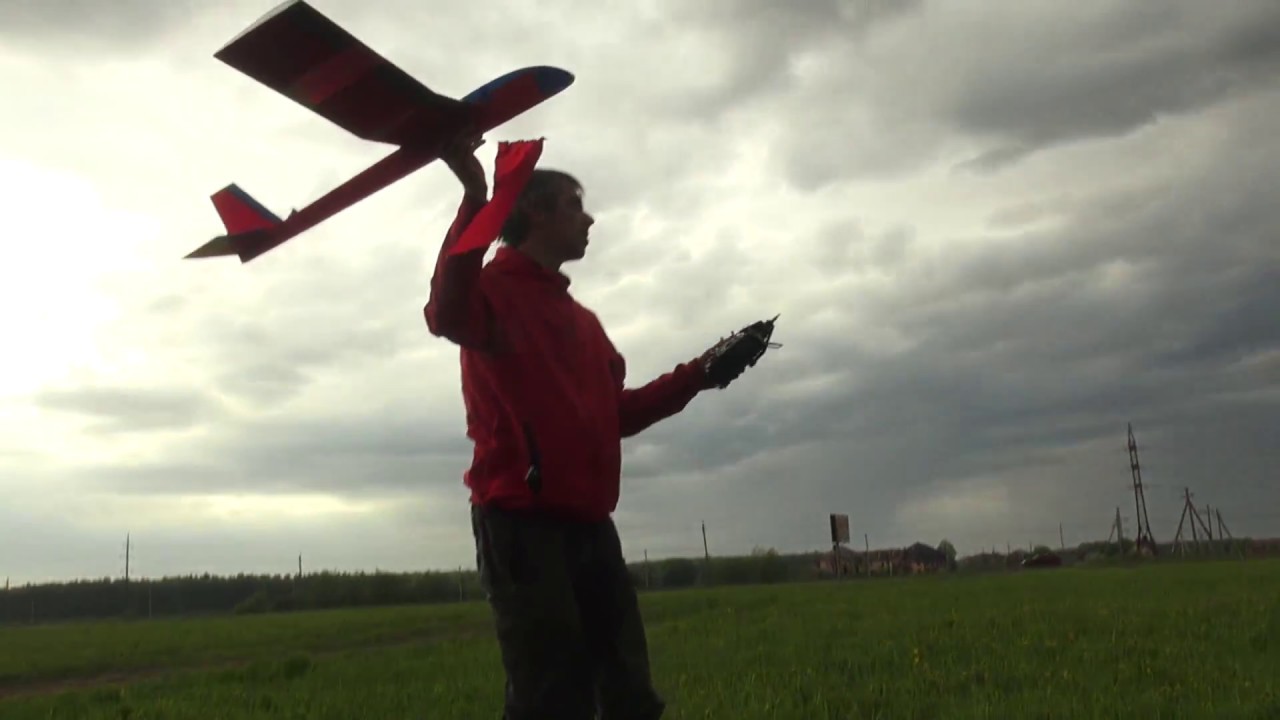 Запуск простого радиоуправляемого планера. Старт с леера. - YouTube