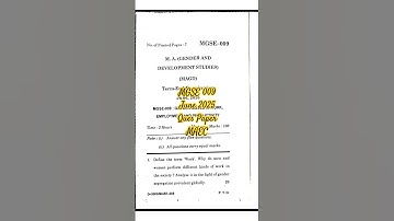 MGSE 009 June 2025 Ques Paper| MAEC IGNOU MA Eco| Gender Issues in Work Employment Productivity