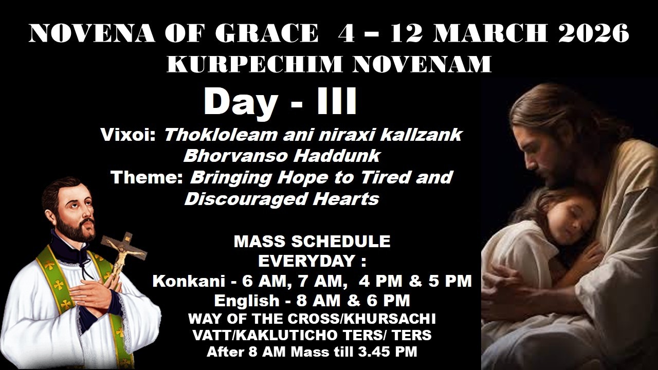 6 PM English Mass | Day 3 - Novena of Grace | Basilica of Bom Jesus, Old Goa | 6 March 2026