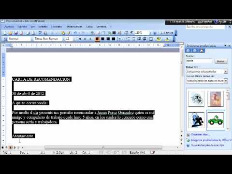 Crear una Carta de Recomendación en Microsoft Word 2003 