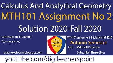 MTH101 Assignment No 1 Solution 2020-VU FAll 2020-Digilearnerspoint