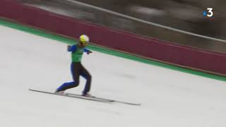 Jo 2018 Lincroyable Saut À Ski De Jason Lamy-Chappuis Pour Le Combiné Nordique