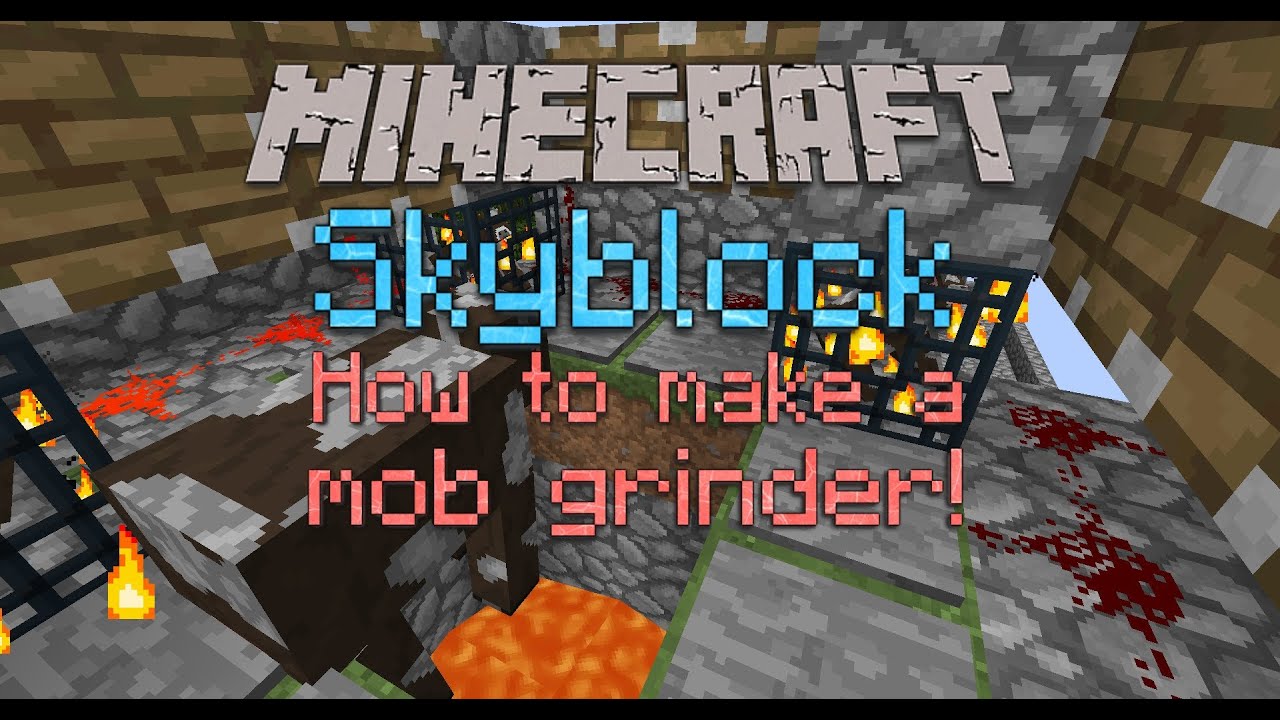 Minecraft Tutorial - How to make a simple mob grinder on Skyblock