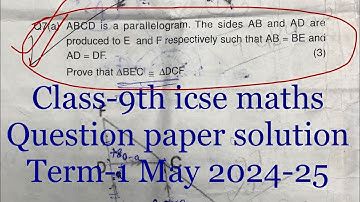 Class-9th icse #maths ABCD is a parallelogram. The sides AB and AD are produced to E and F respectiv