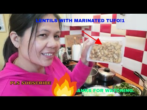 HOMEMADE LENTILS SOUP WITH TOFU.