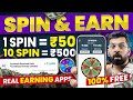 Spin earning app 2024  online earning app without investment  spin and earn money  earning app