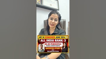 Jrf Economics Strategy | Ugc Net Economics Topper Interview | By Simranjit Kaur Mam #shorts