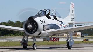 North American T-28 Trojans Taxiing at PDK Airshow 2024