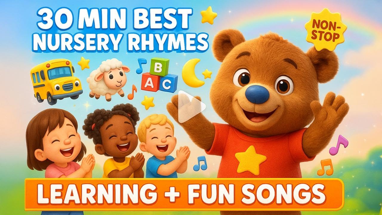 FUN Nursery Rhymes for Kids with Cubby Bear and NonStop Music! - YouTube