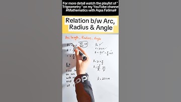 Arc length radius and angle #shorts #tricks #maths #mcqs #youtubeshorts #csirnet #PhD #bsc #bs #msc
