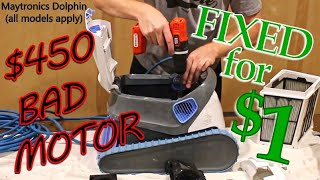 Dolphin Pool Cleaner - BROKEN is FIXED!!!  SOLVED with 1$ Bearing | HOW TO REPAIR for MOST Models!