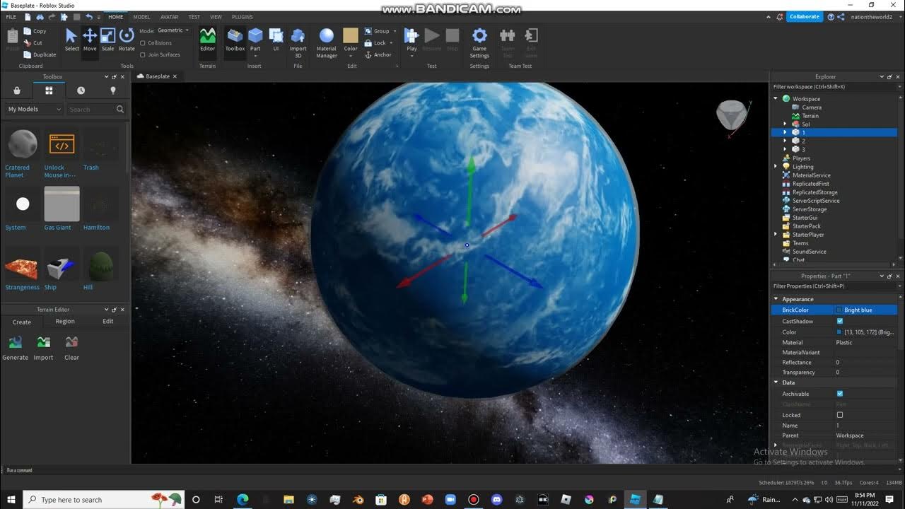 How to make a planet in roblox studio remake youtube