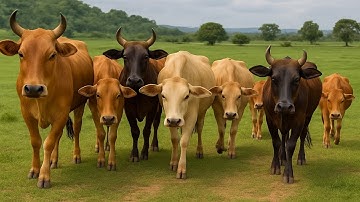 Suara Sapi Moo, kawanan Lembu sapi jinak berkeliling di jalan, Sapi lucu pulang kekandang