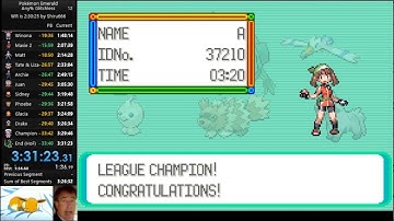 Pokémon Emerald Any% Glitchless Speedrun 3:31:23 - IGT 3:20