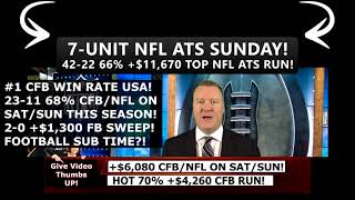 **FREE NFL PICKS WEEK 14** 42-22 66%  $11,670 TOP NFL ATS PICKS! 12/10/2017 NFL PREDICTIONS