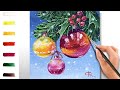 Christmas Ornaments. How yo paint🎨ACRYLIC tutorial DEMO