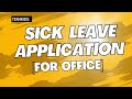 Sick leave application for office ten4kids simple template