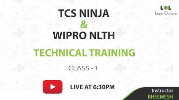 TECHNICAL TRAINING - JAVA - 1 | TCS NINJA | WIPRO NLTH | BHEEMESH | LOL
