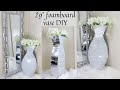 MAKE THIS GLAM 29" VASE USING FOAM BOARD! Easy foamboard flower vase DIY decor with Epoxy resin.