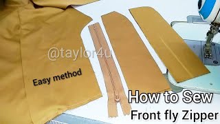 perfect Pant Front Fly Zipper stitching | Professional tricks Easy method