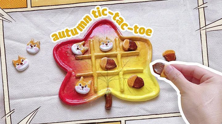 Autumn Aesthetics: DIY Tic Tac Toe Game 🍁🐿️Air Dry Clay Crafts