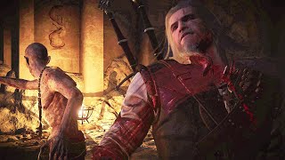 The Witcher 3 - Unseen Elder kills Geralt [4K]