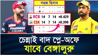 চেন্নাই বাদ 😲 সহজ হিসাবে প্লে-অফে যাবে বেঙ্গালুরু | Cennai vs Bengaluru | RCB vs CSK | Playoffs