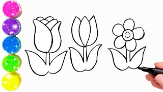 How to draw flowers easy