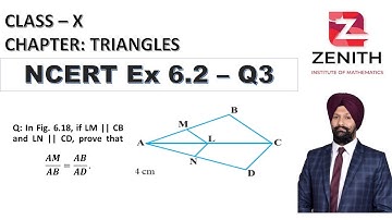 In Fig. 6.18, if LM || CB and LN || CD, prove that AM/AB = AN/AD ⋅