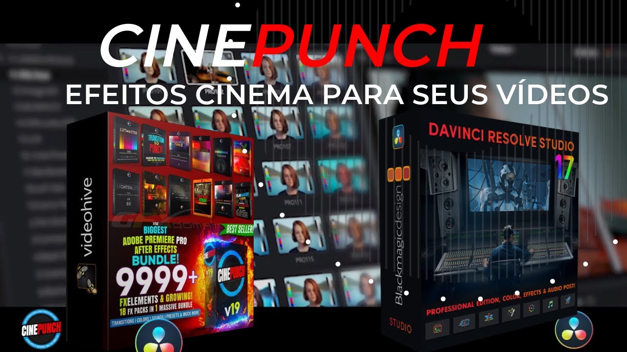 CINEPUNCH PARA DAVINCE RESOLVE. Mais de 10 mil efeitos, elementos e transições para seus vídeos