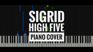 Video thumbnail of "Sigrid - High Five piano cover | instrumental | Synthesia"